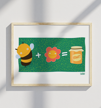 Fun Maths Posters for Babies: Bee + Flower = Honey