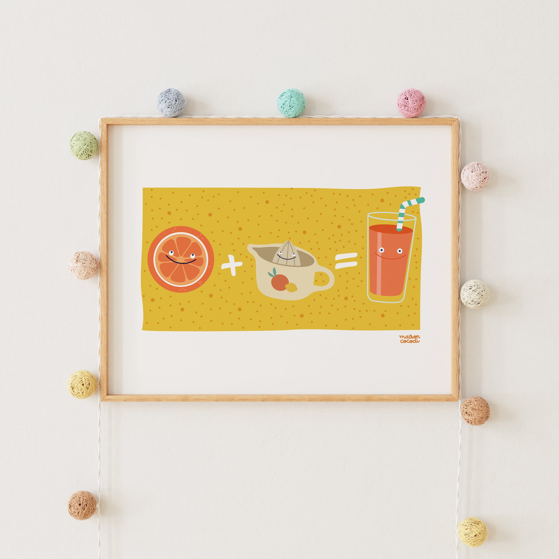 Fun Maths Posters for Babies: Orange + Squeezer = Orange Juice