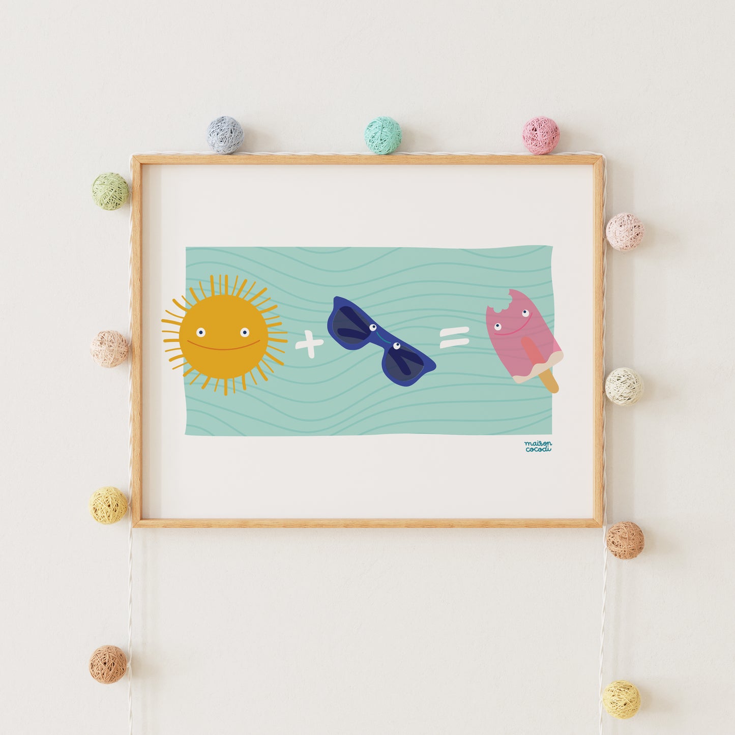 Fun Math Posters for Babies: Sun + Sunglasses = Ice Cream