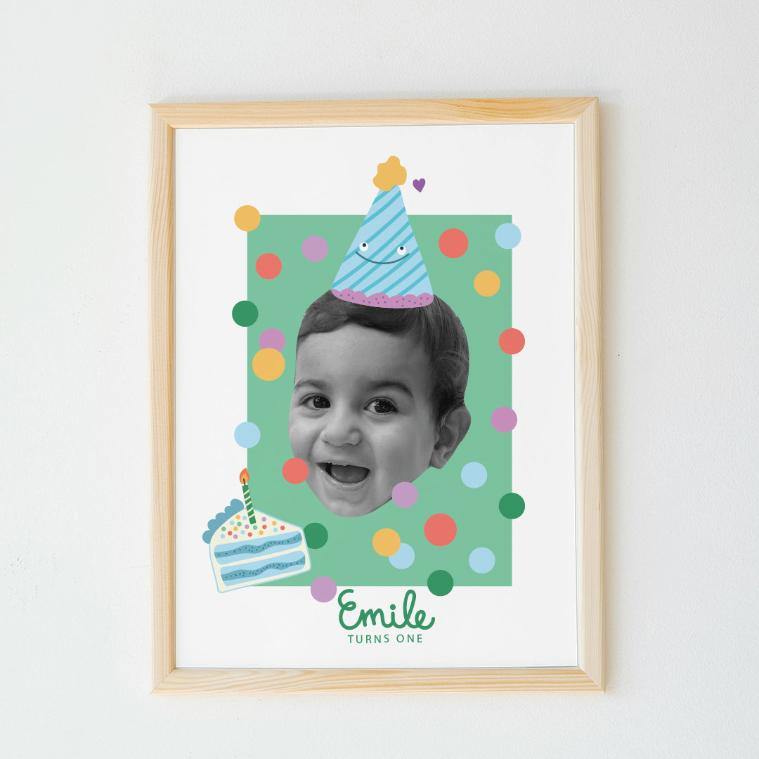 personalised baby portrait for birthday boy